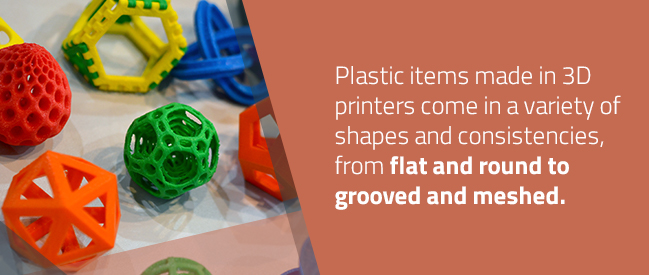 Variety of shape of plastic items