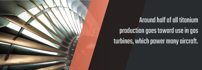 Around half of all titanium production goes toward use in gas turbines