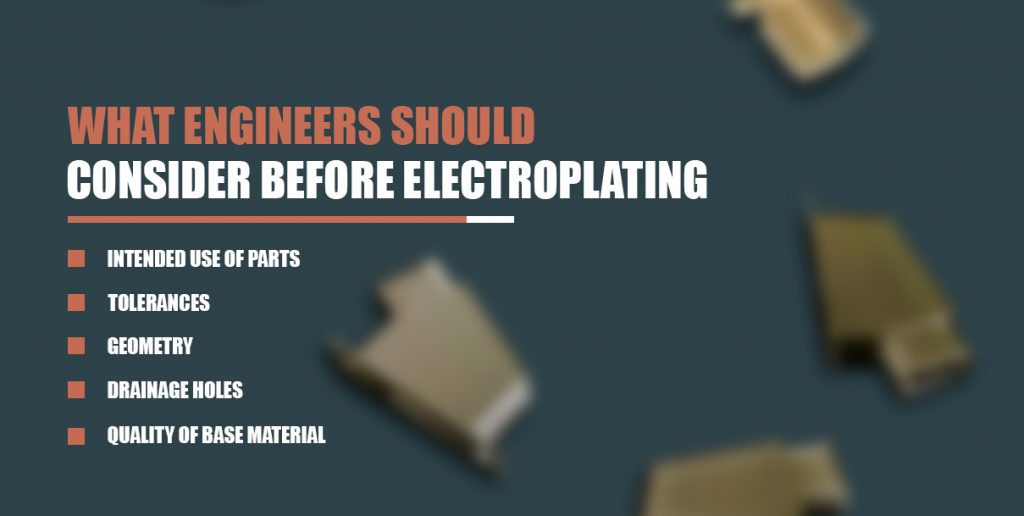 what to consider before electorplating list